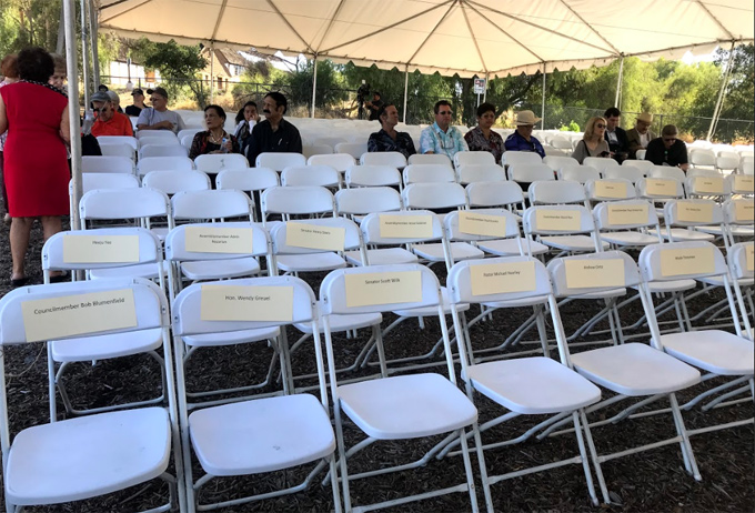 Reserved chairs for the inauguration