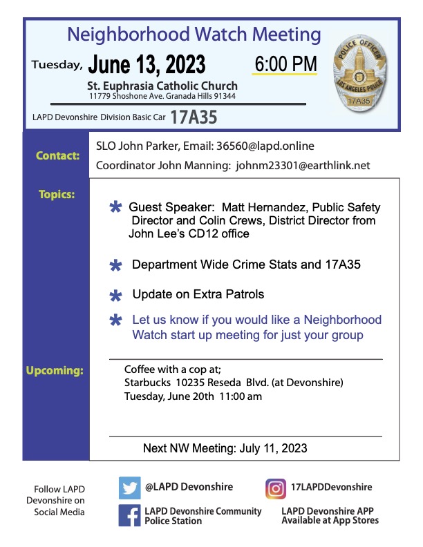 Neighborhood Watch Meeting