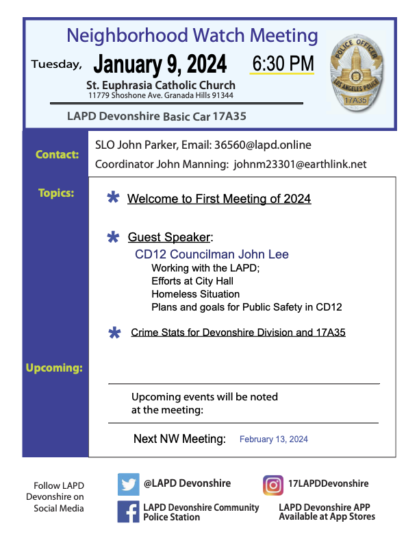 Neighborhood Watch Meeting