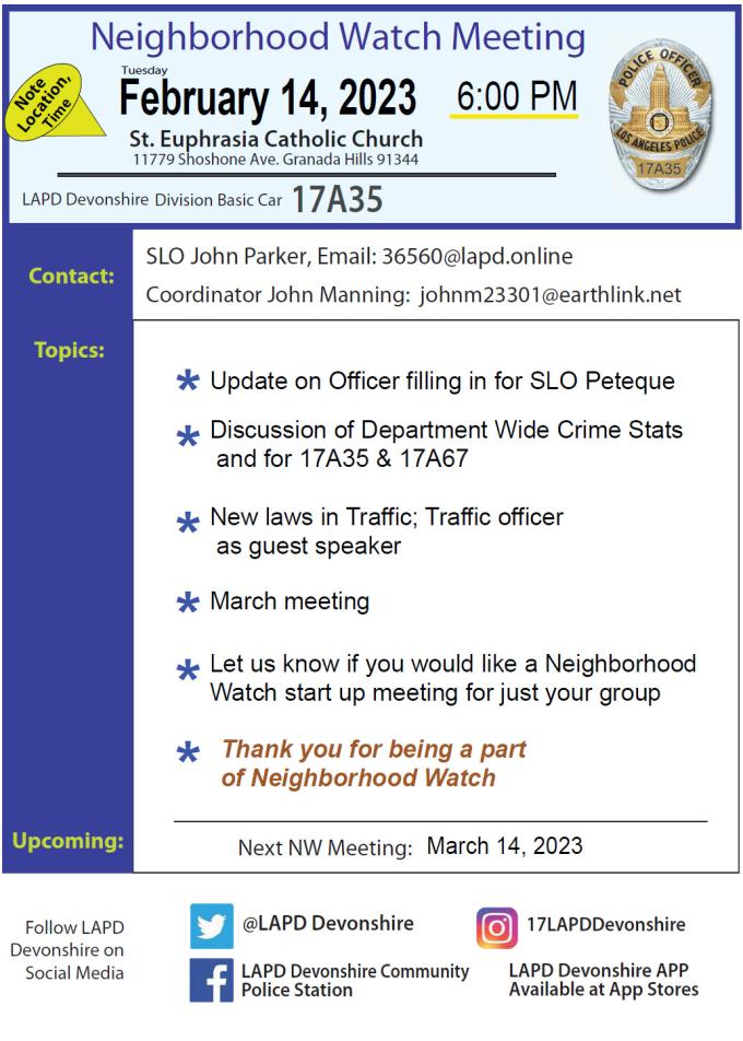 Neighborhood Watch Meeting