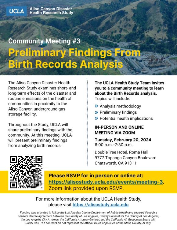 Alison Canyon Study Meeting: birth rates Alison Canyon Study Meeting: birth rates